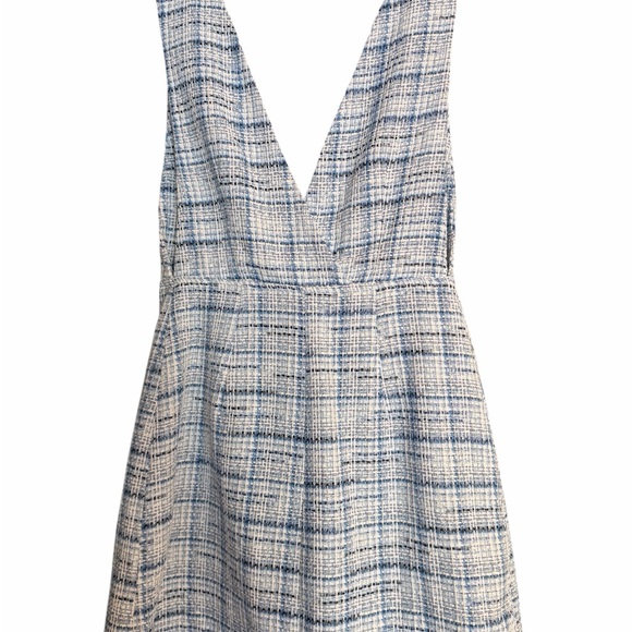 Zara Blue & White plaid Tweed Pinafore Dress - Picture 3 of 6